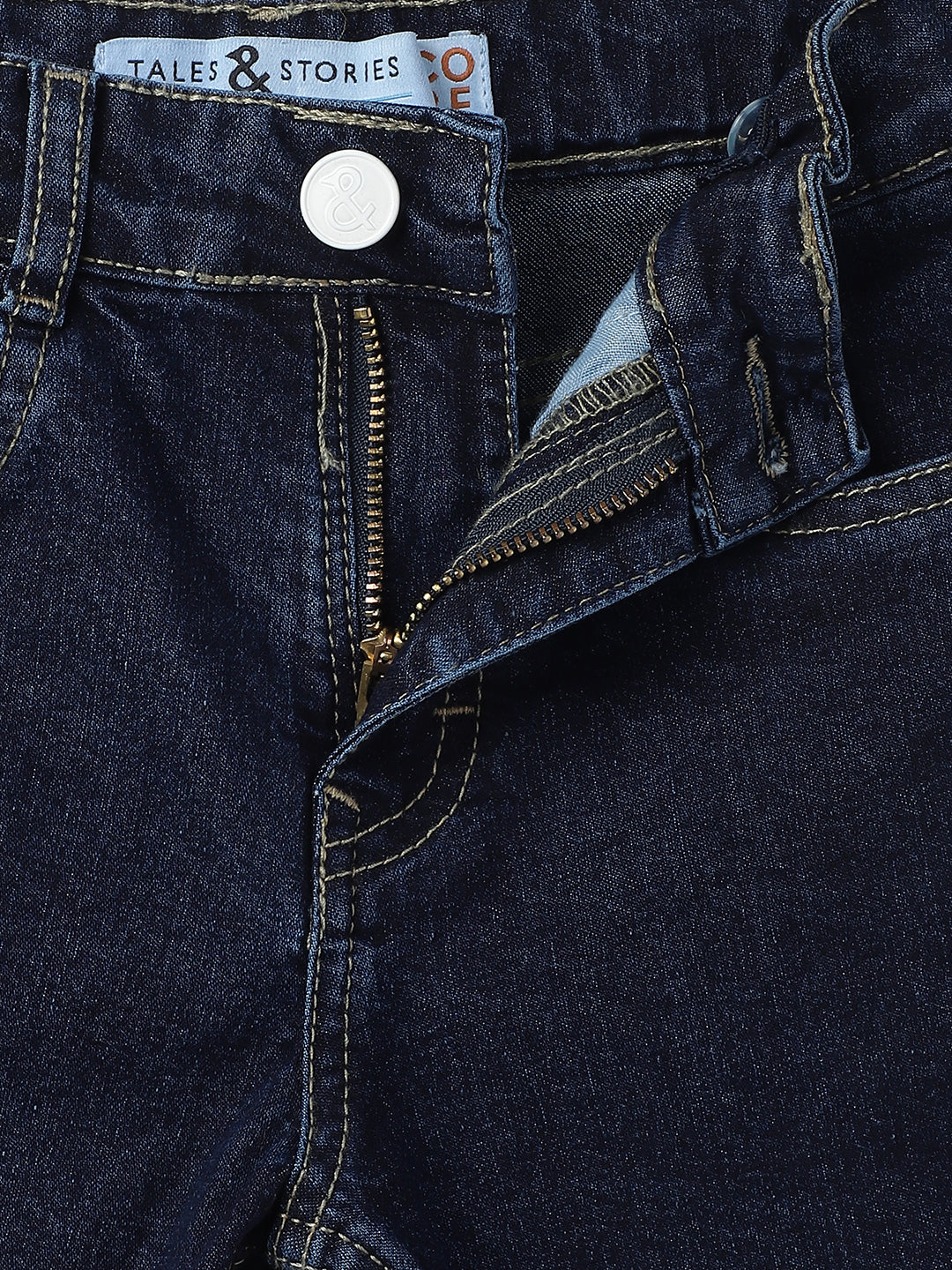 Boys Dark Blue Lycra Washed Bermuda