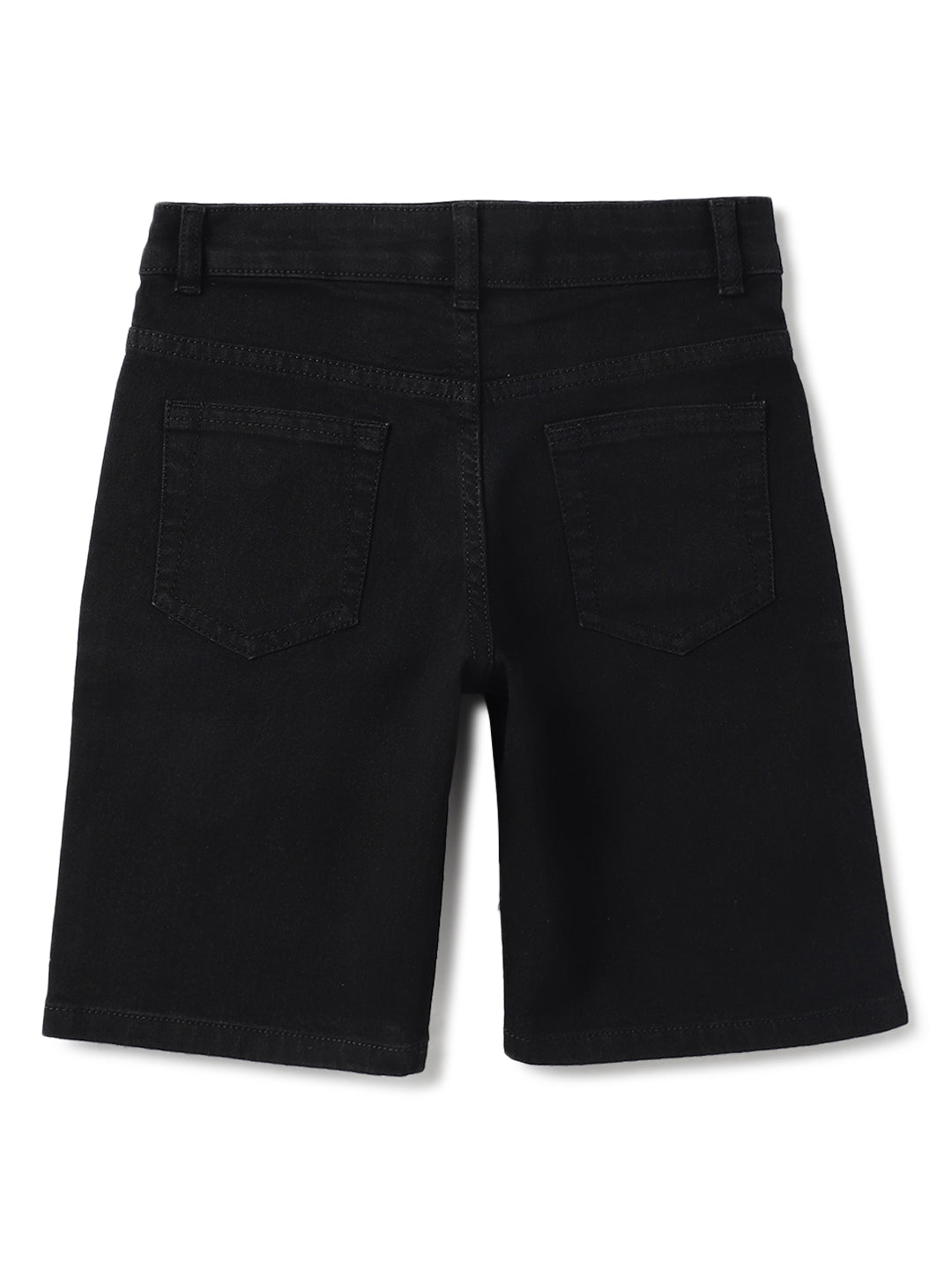 Boys Black lycra Washed Bermuda