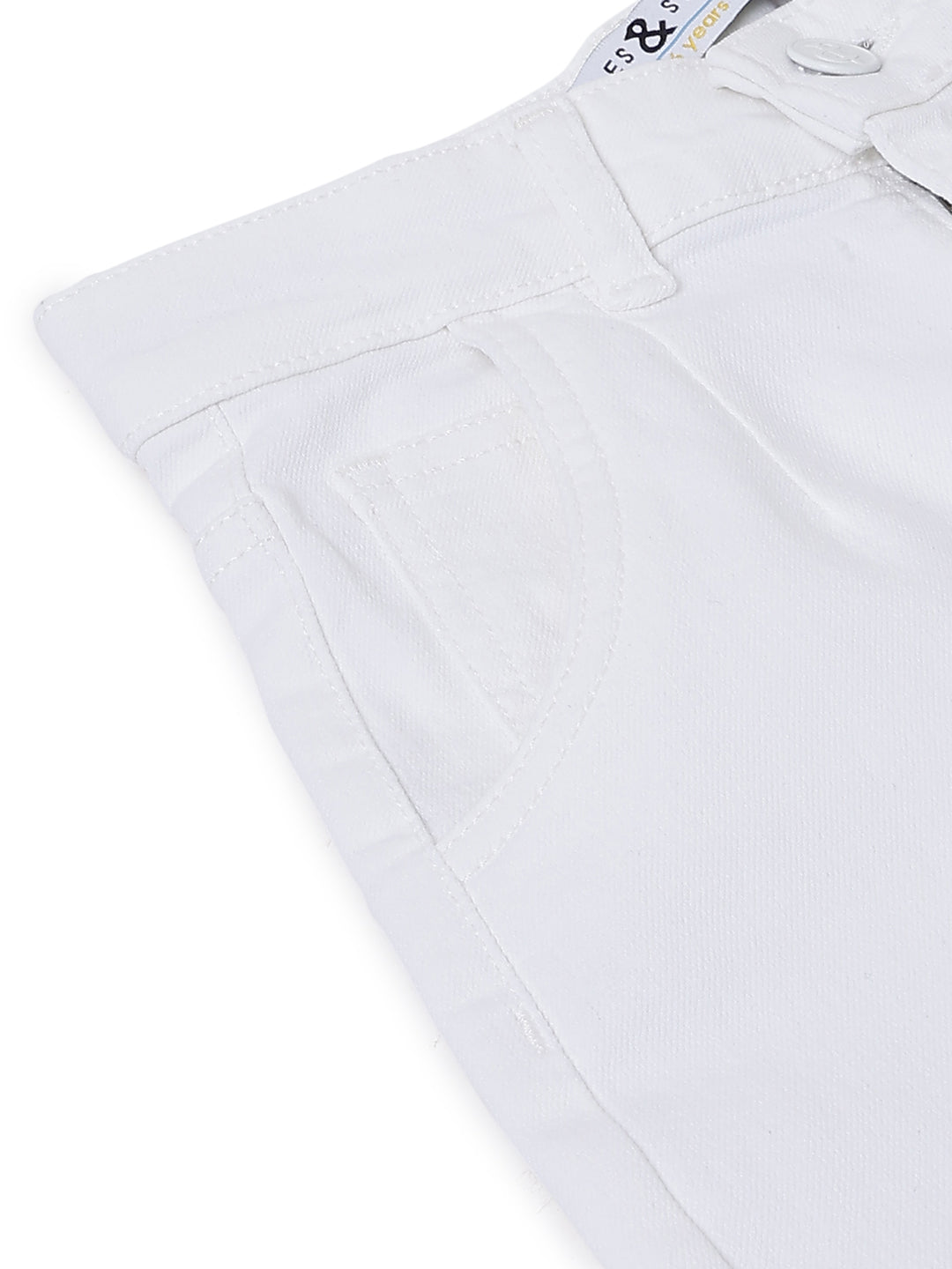Girls Lycra Denim White Slouchy Fit Jeans