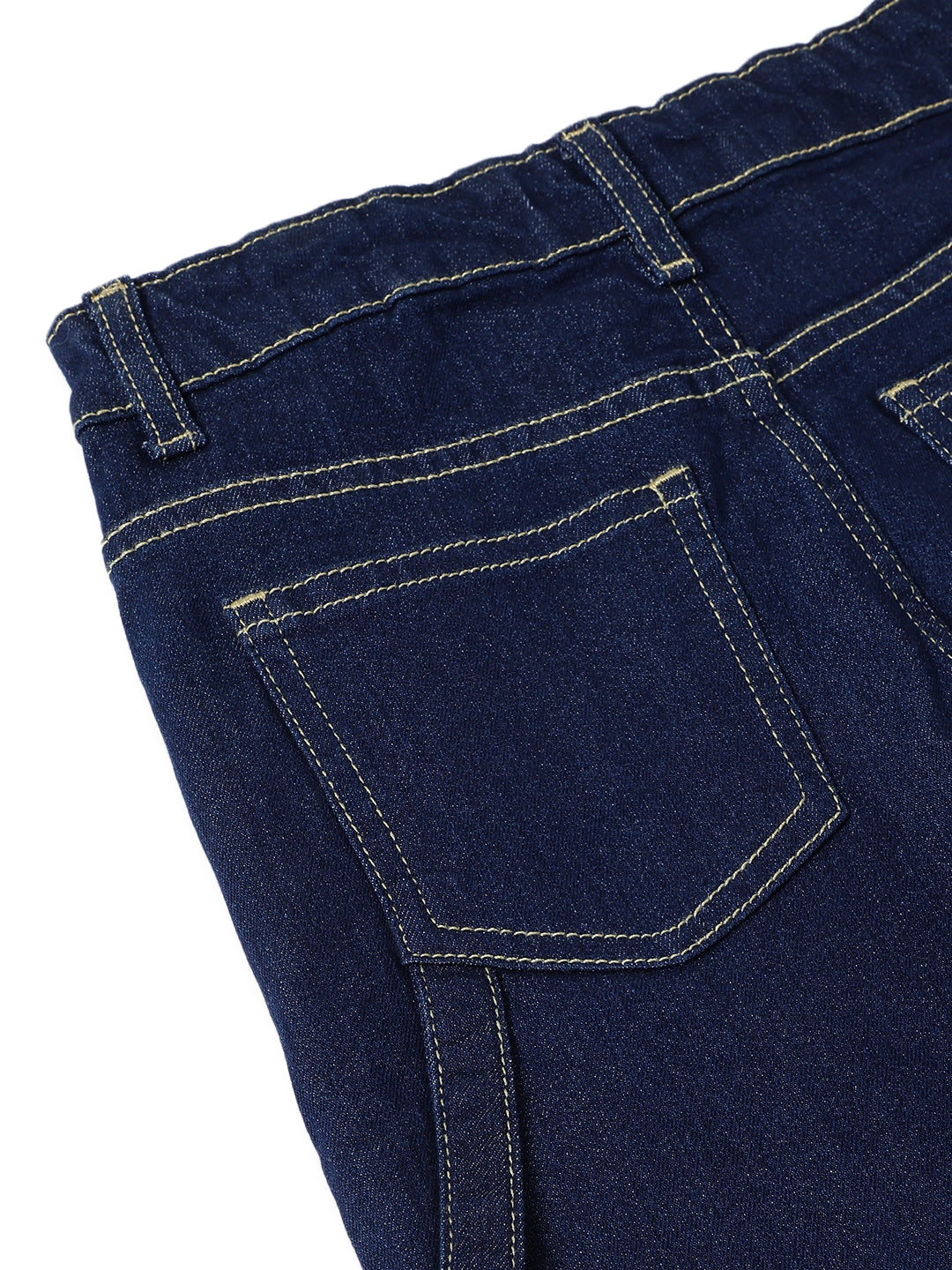 Boys Lycra Denim Washed Blue Carpenter Fit Jeans