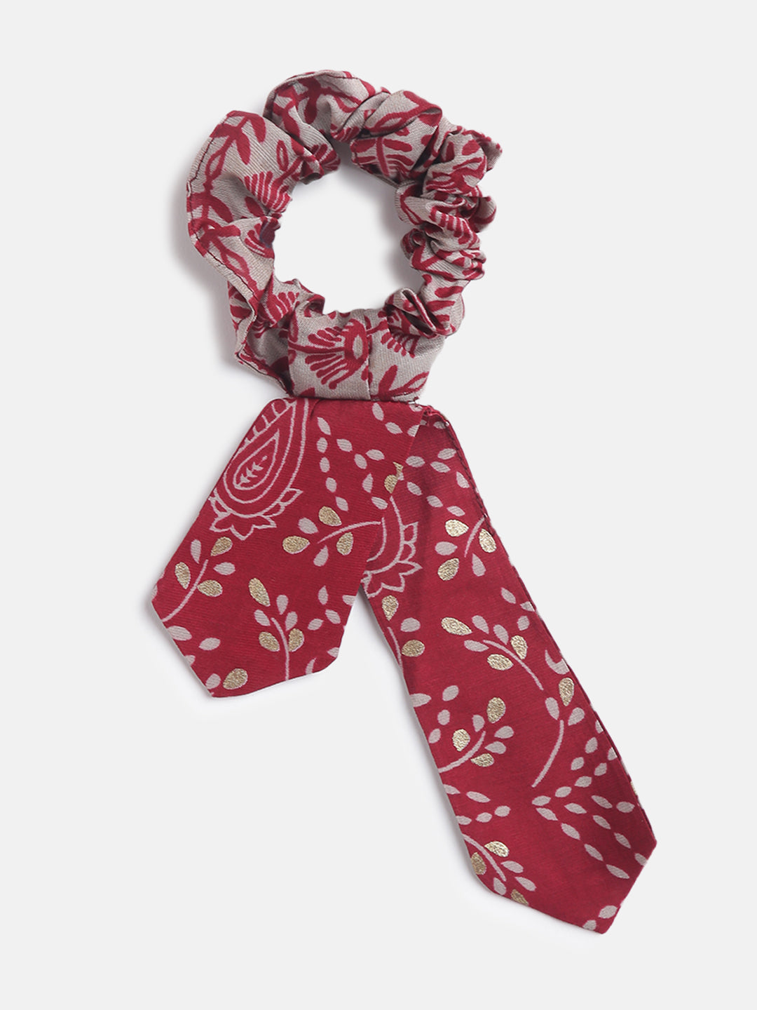 Girls Maroon Viscose Printed Top & Bottom Set