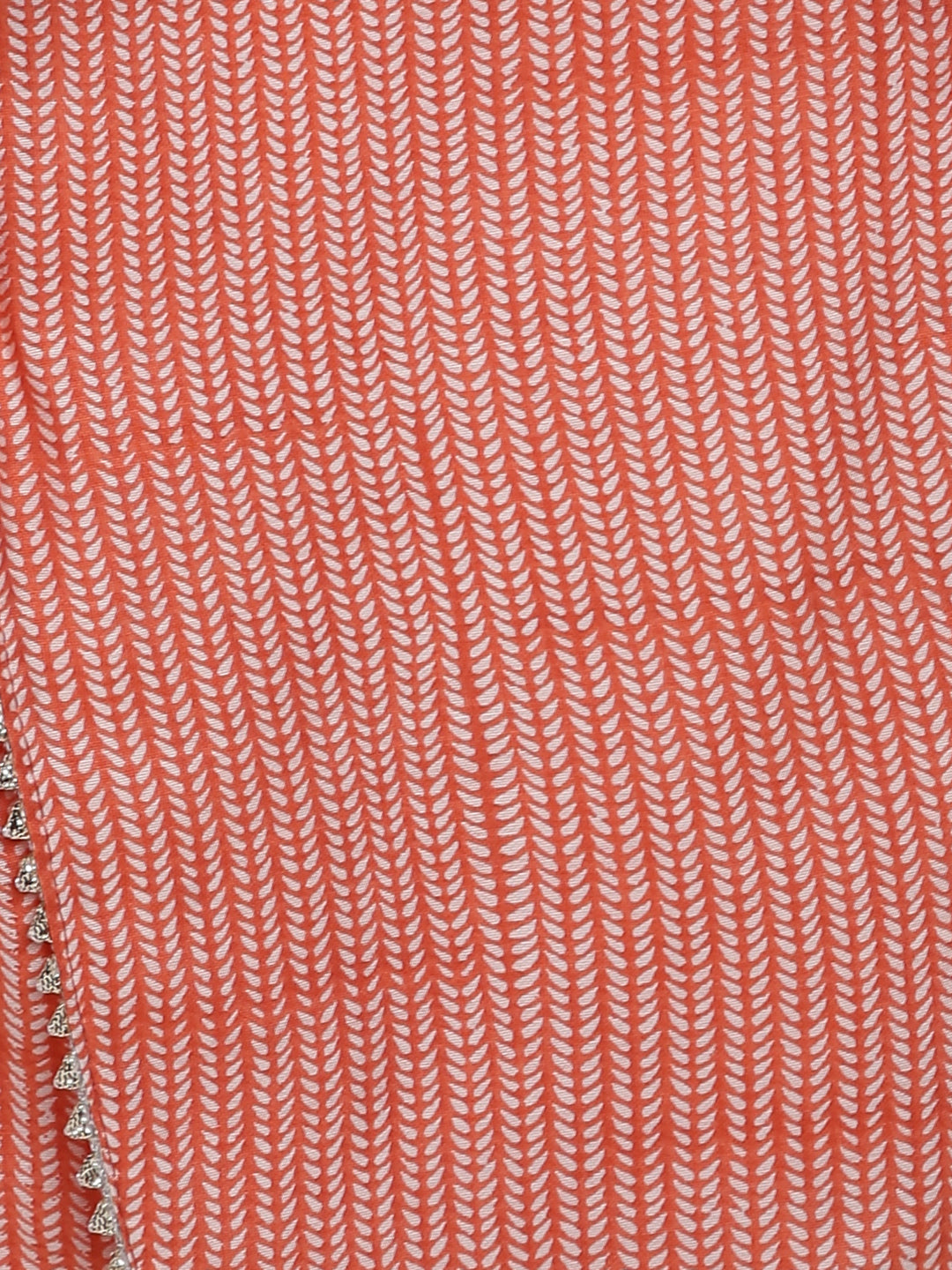 Girls Peach Viscose Regular Fit Printed Cropped Top With Dhoti