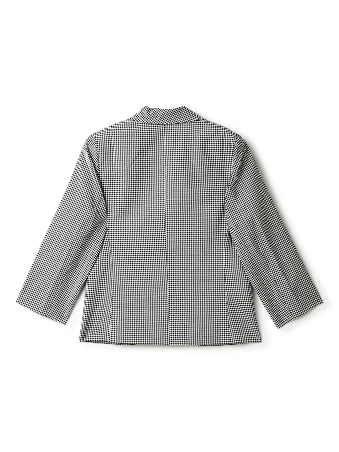 Boys Black Cotton Small Checked Blazer
