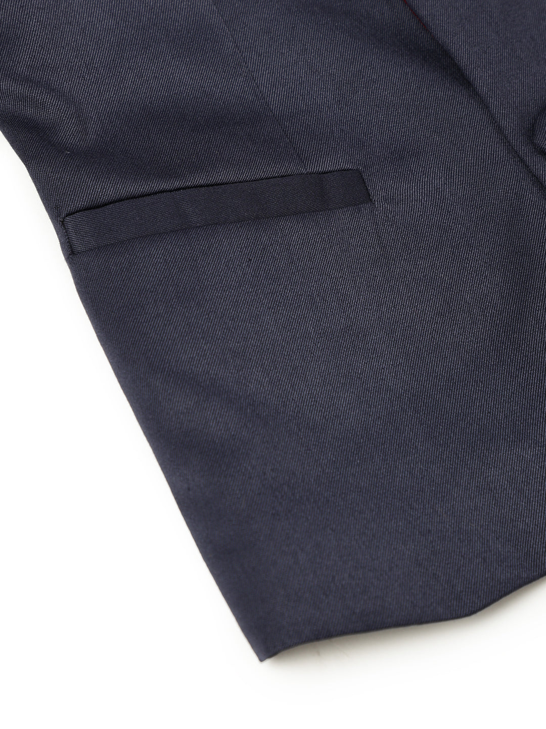 Boys Polyester Viscose Navy Blue Solid Blazer