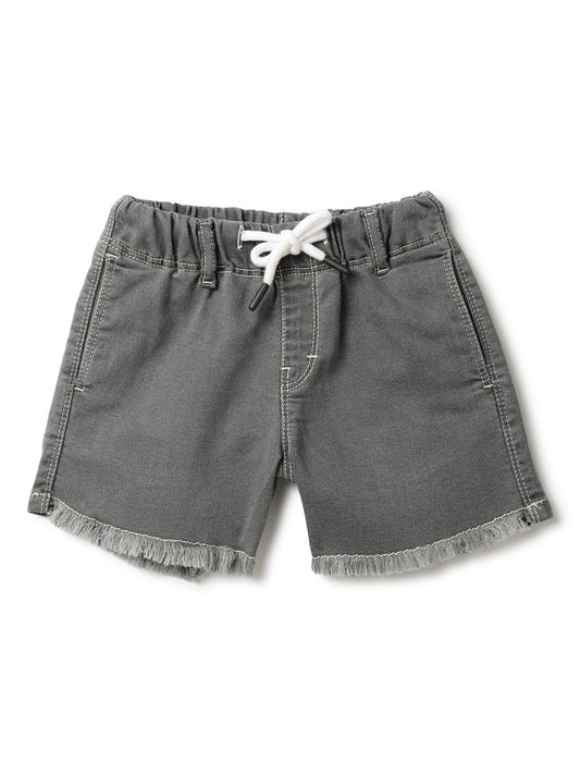 Girls Grey Lycra Solid Shorts