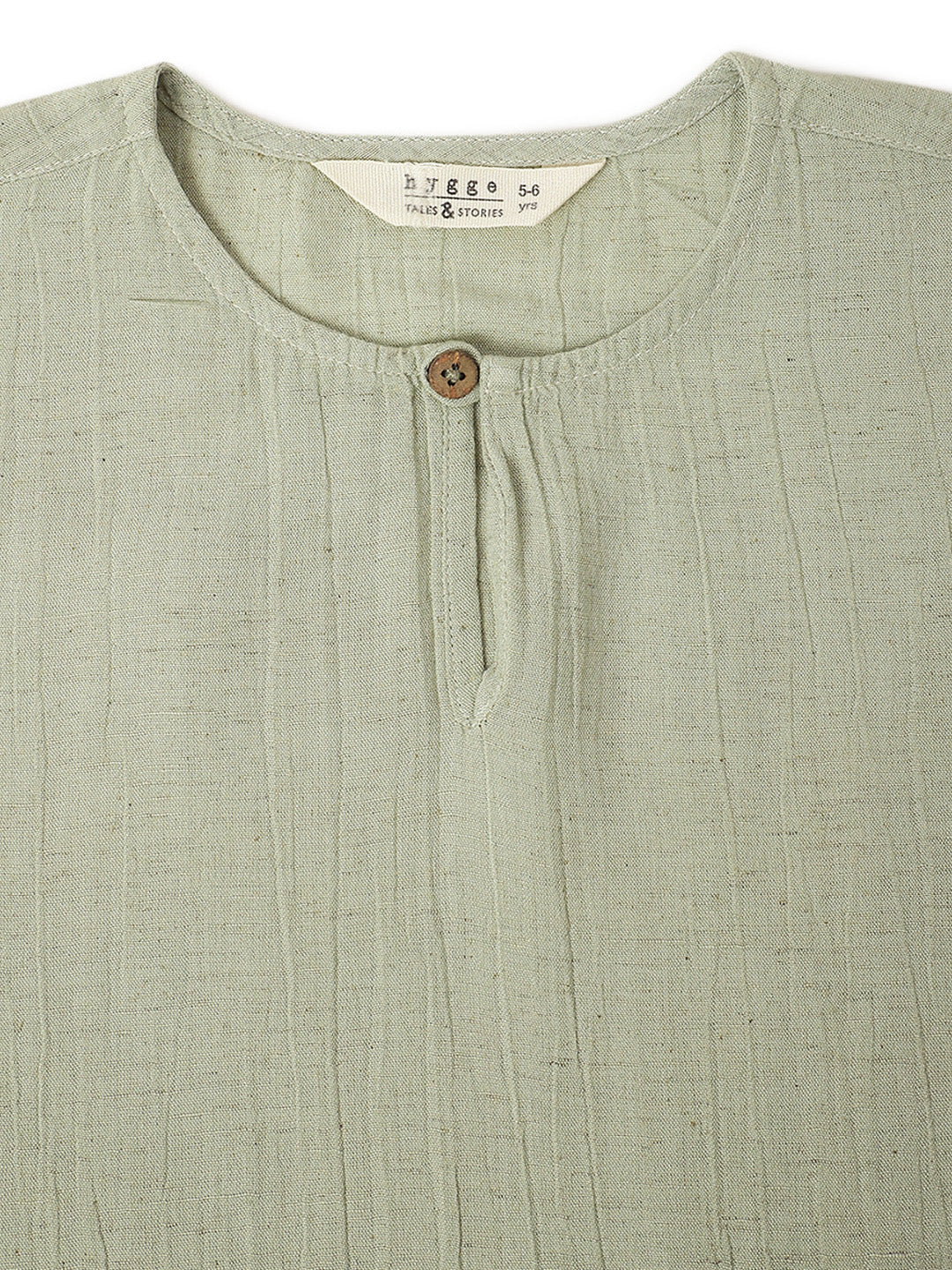 Boys Green Cotton Solid Kurta Shirt