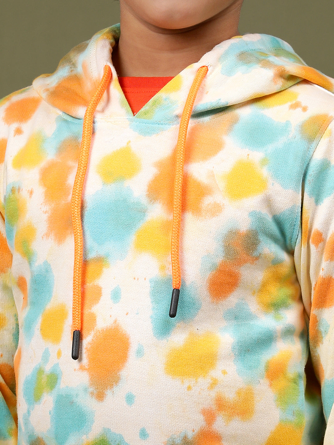 Boys Pestel Yellow Cotton Tie and Dye Sweatshirt