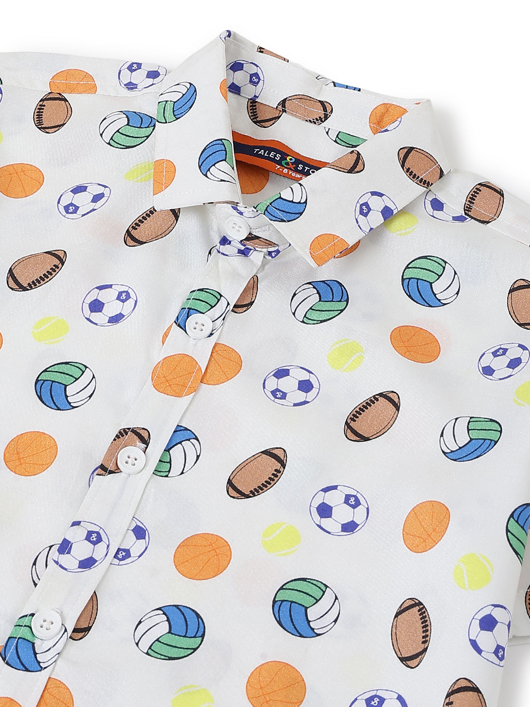 Boys Printed Off-White Rayon Regular Fit Half Sleeve Shirt