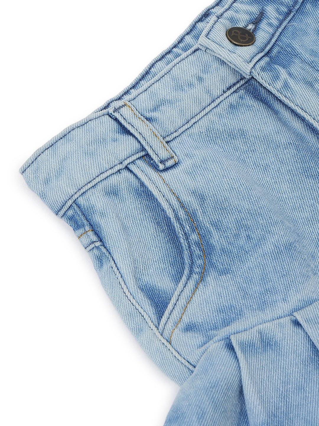 Girls Light Blue Denim Shorts