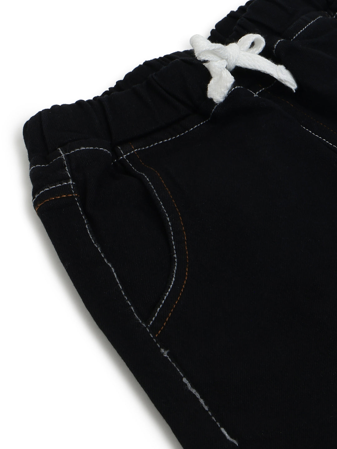 Boys & Girls Black Denim Baggy Fit Joggers