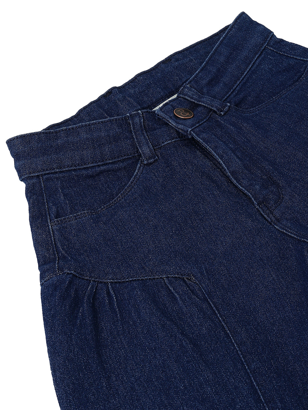 Girls Dark Blue Balloon Fit Stretchable Denim Jeans