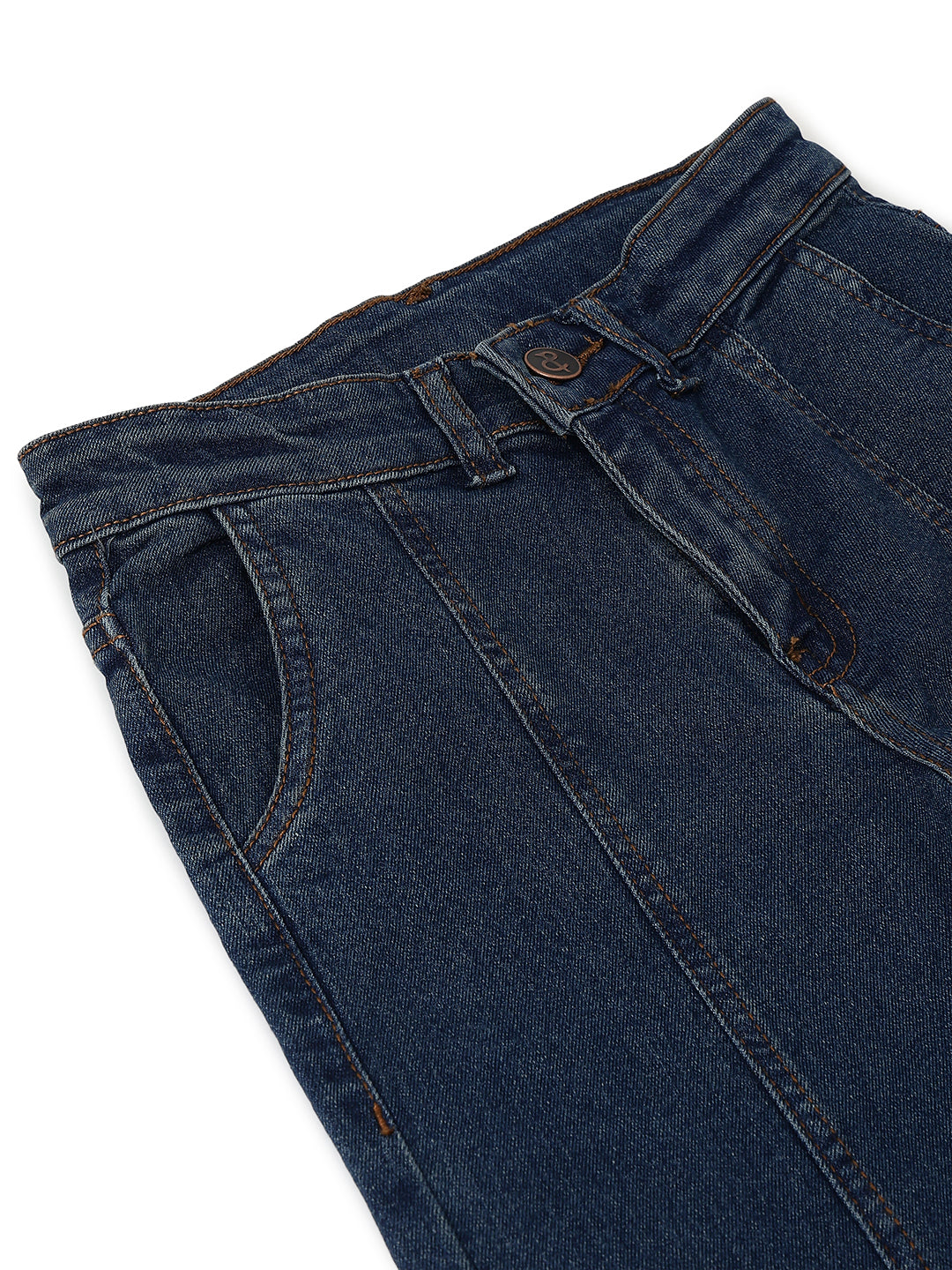 Boys Blue Wide Straight Fit Stretch Denim Jeans