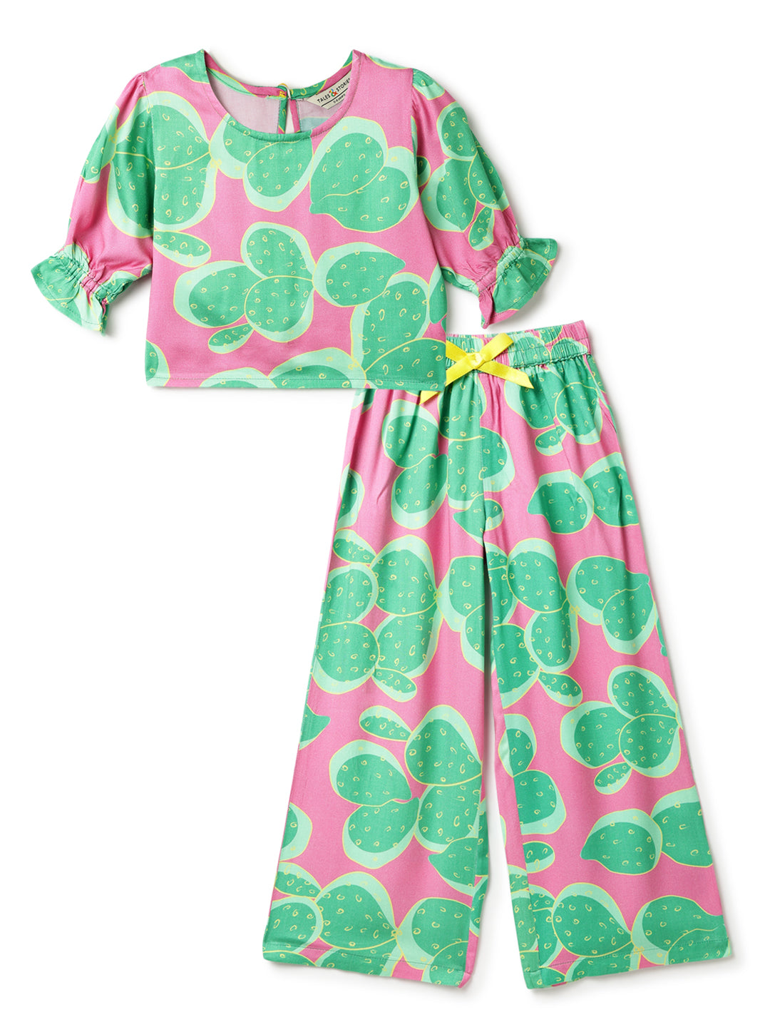 Girls Multi Color Viscose Printed Co-ords Set