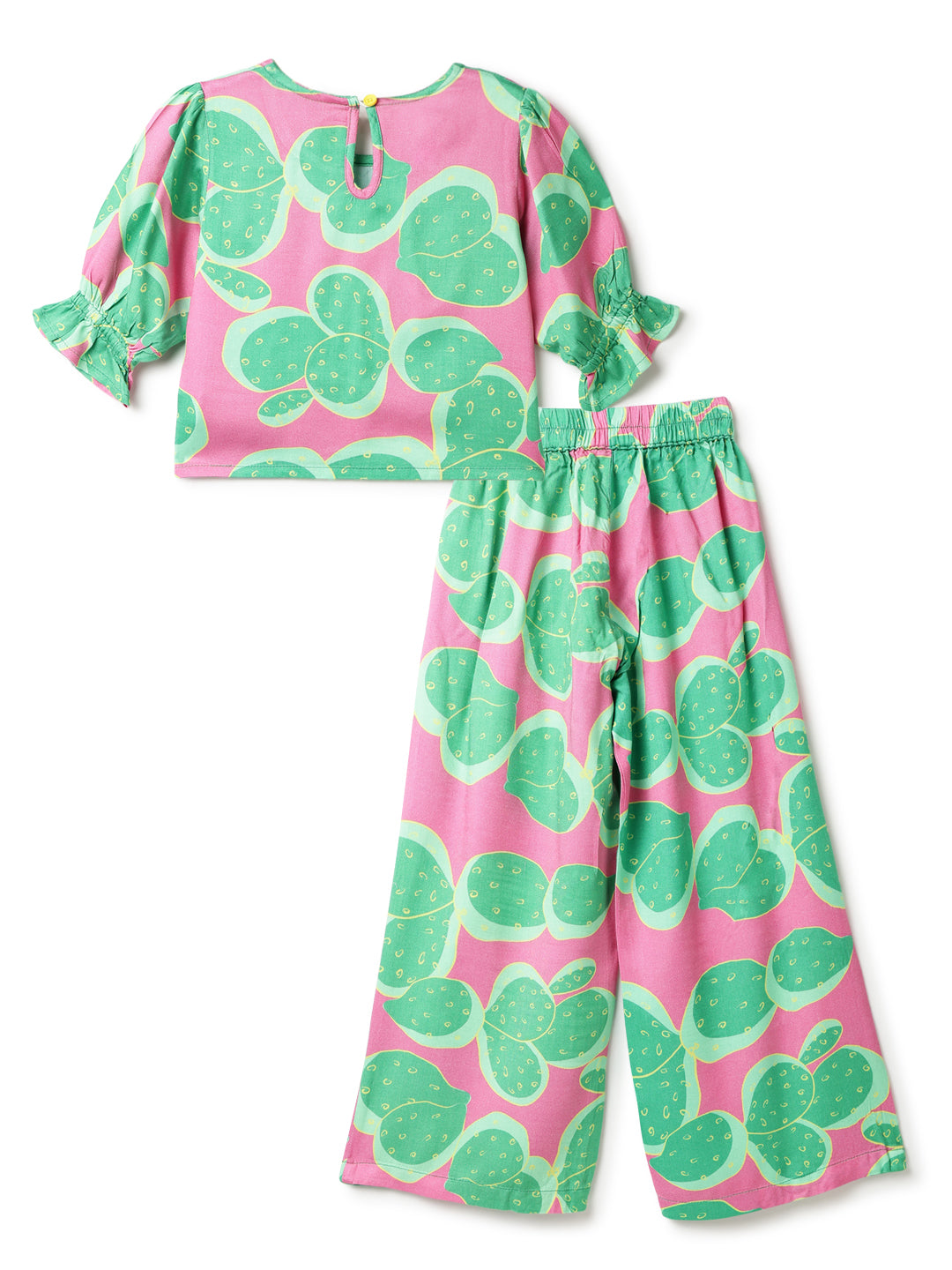 Girls Multi Color Viscose Printed Co-ords Set