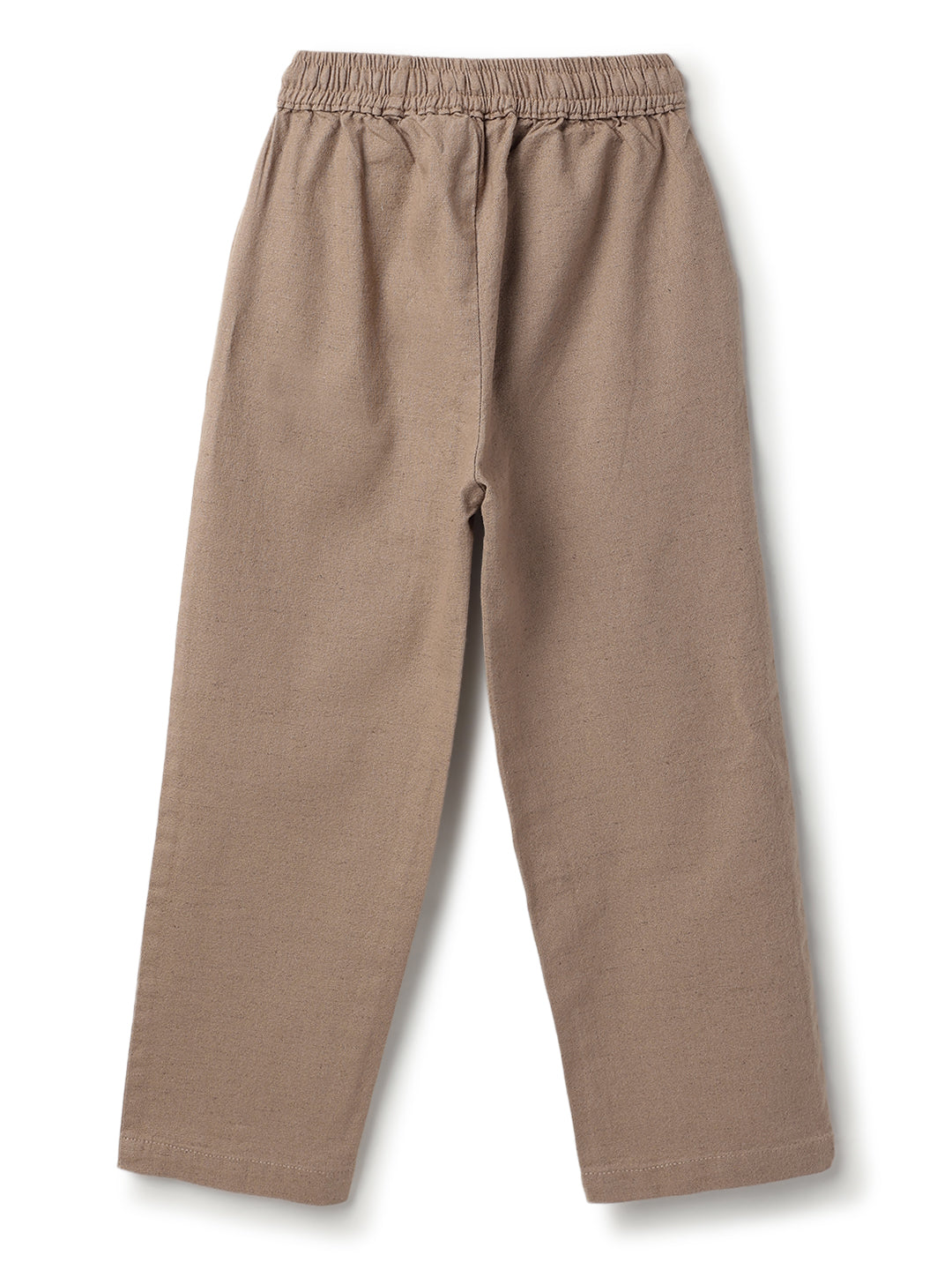 Boys Cotton Linen Brown Shirt & Trouser Co-Ord Set