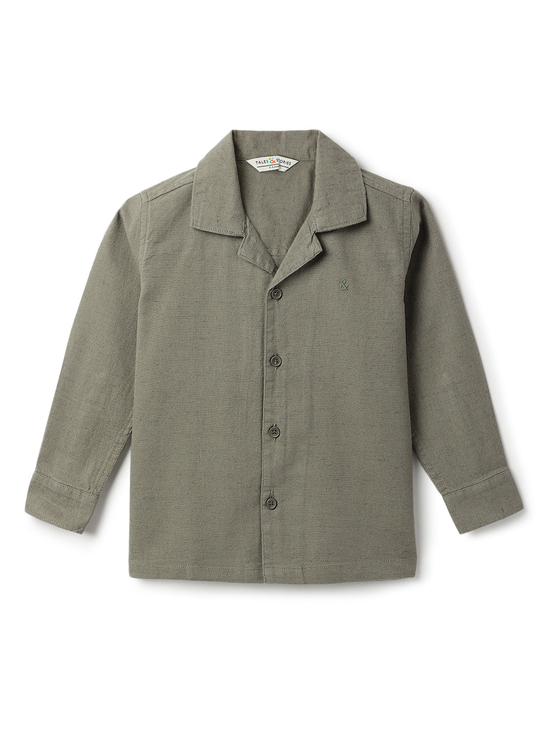 Boys Cotton Linen Olive Shirt & Trouser Co-Ord Set