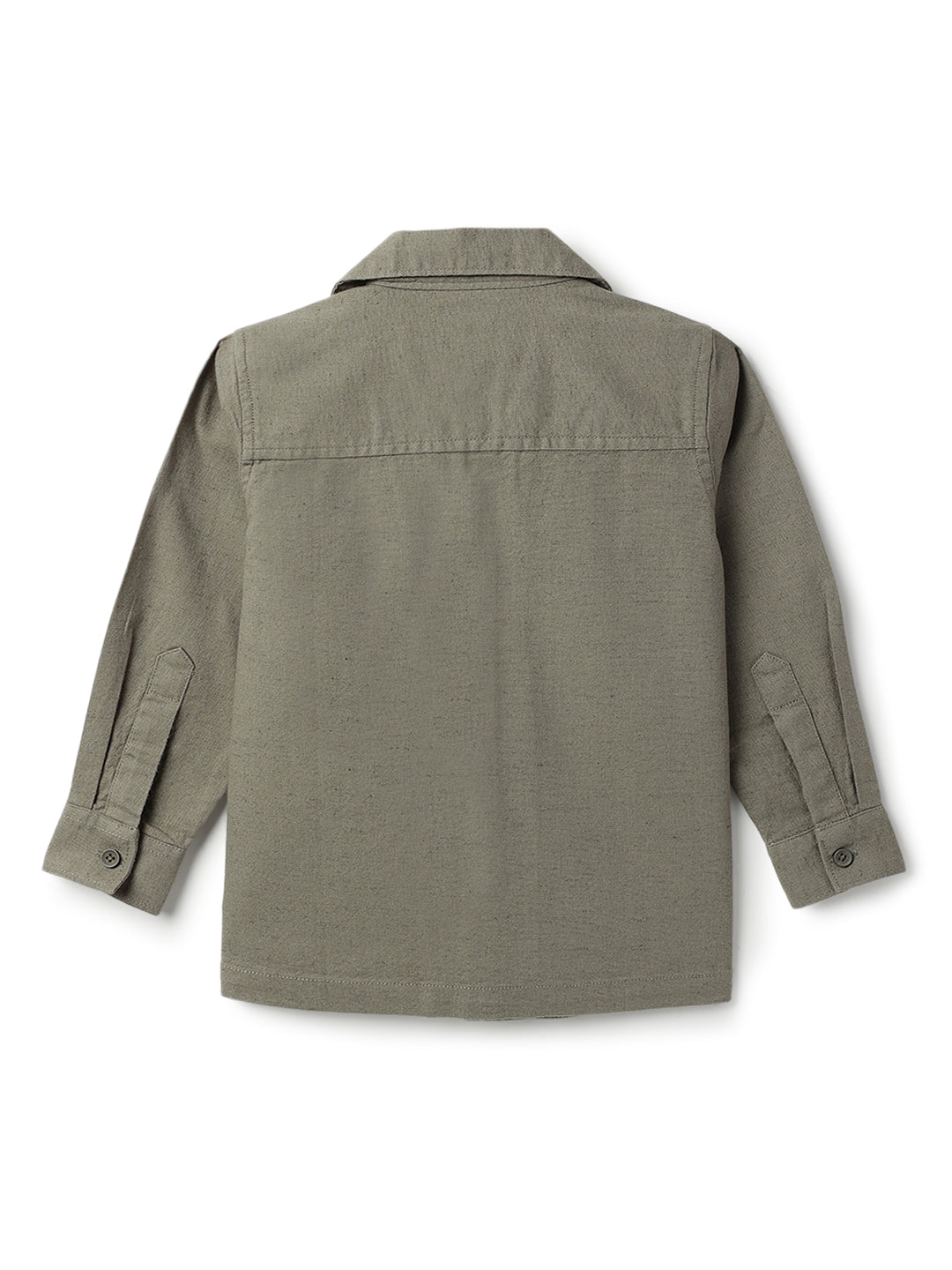 Boys Cotton Linen Olive Shirt & Trouser Co-Ord Set