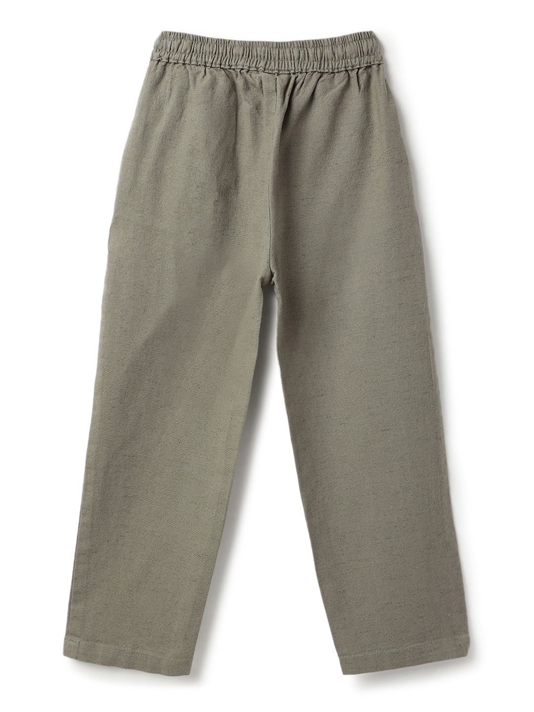 Boys Cotton Linen Olive Shirt & Trouser Co-Ord Set