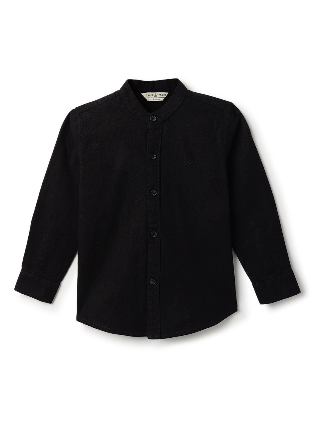 Boys & Girls Cotton Linen Black Shirt & Trouser Co-Ord Set