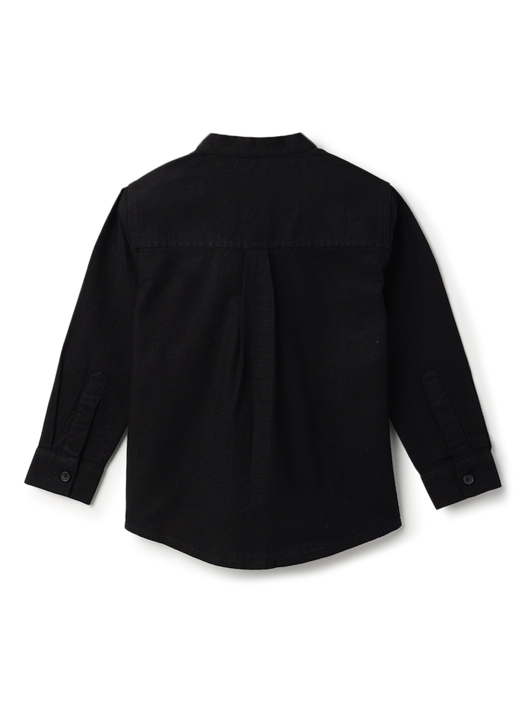 Boys & Girls Cotton Linen Black Shirt & Trouser Co-Ord Set