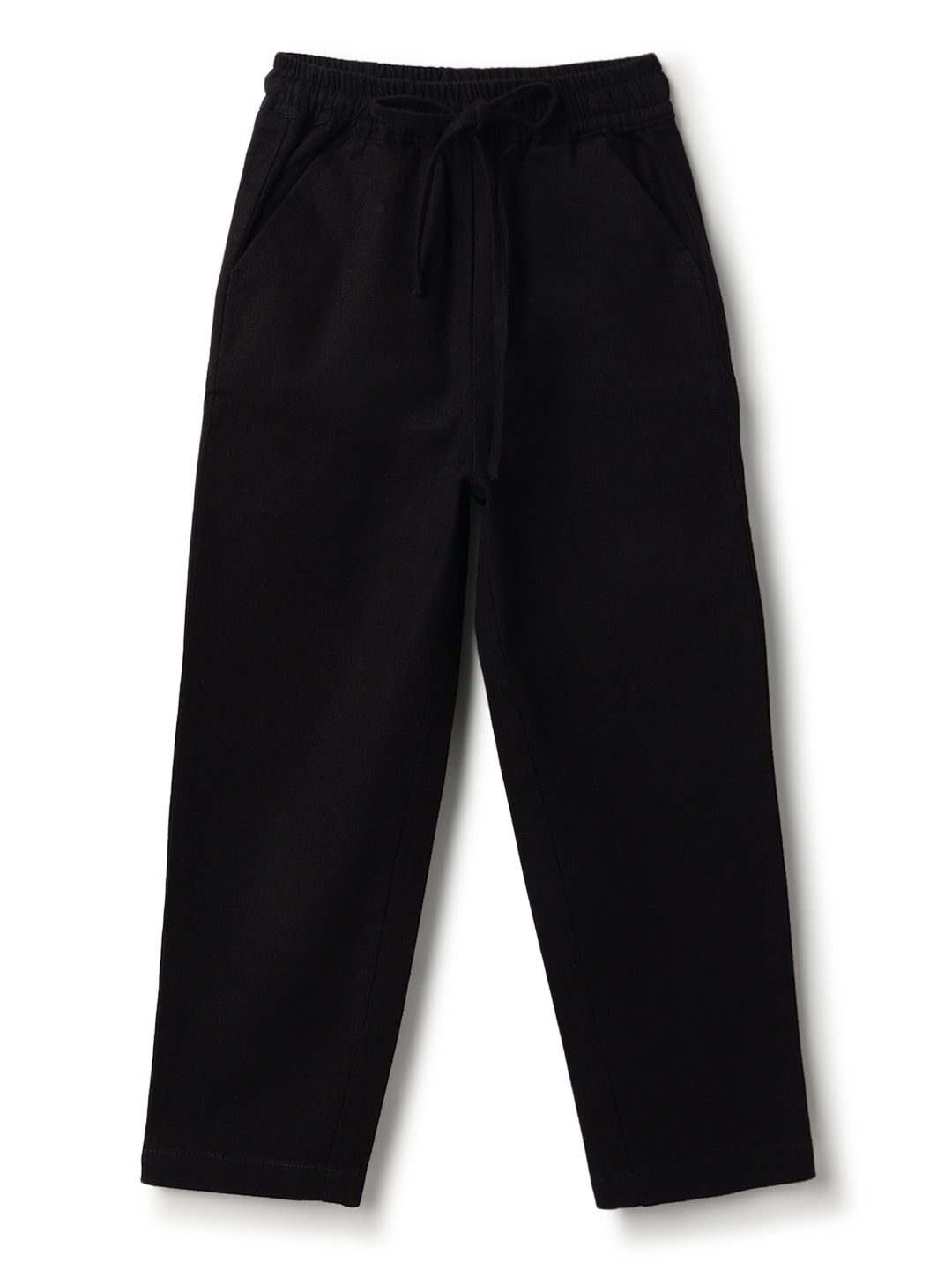 Boys & Girls Cotton Linen Black Shirt & Trouser Co-Ord Set