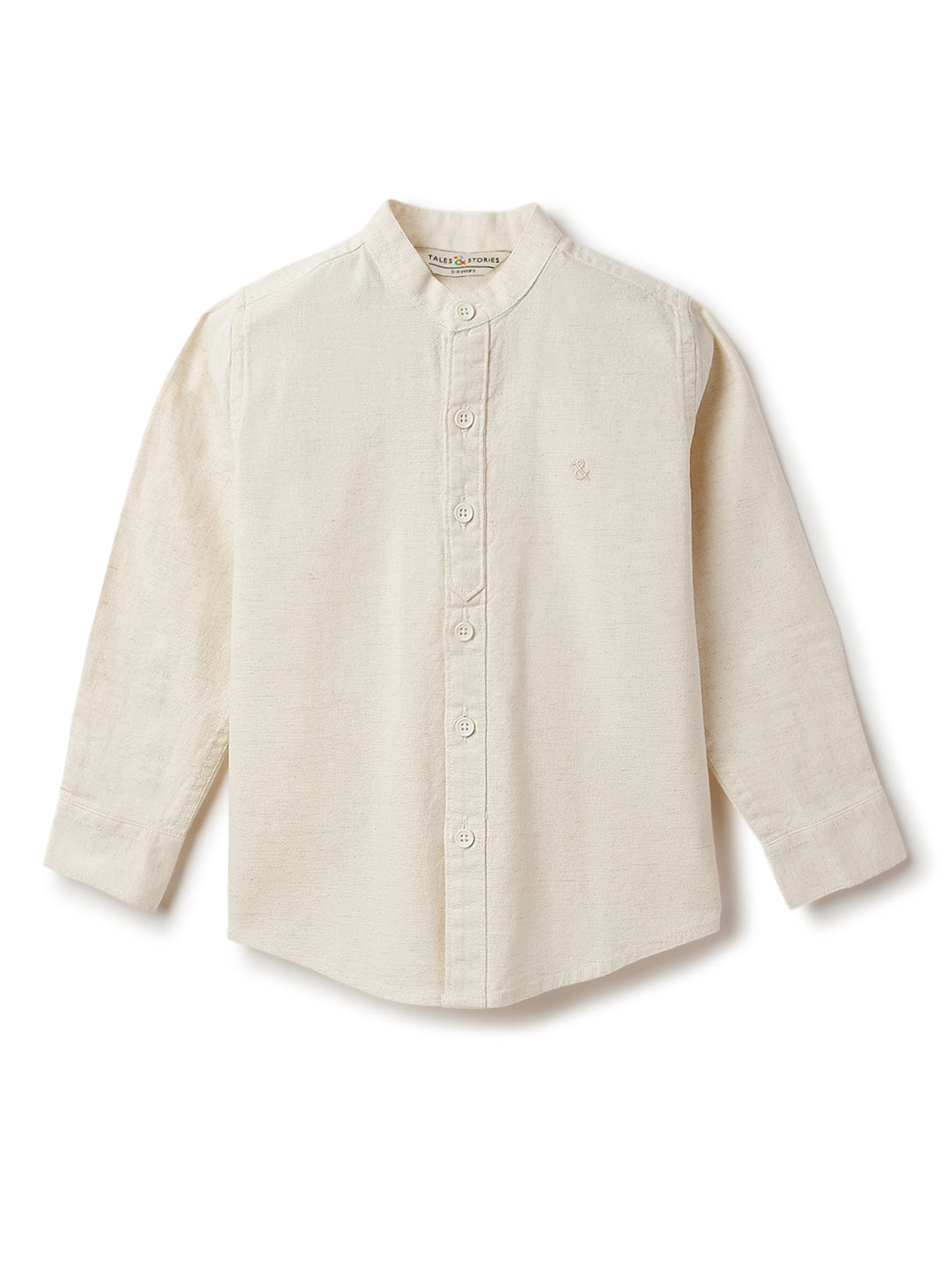 Boys & Girls Cotton Linen Beige Shirt & Trouser Co-Ord Set