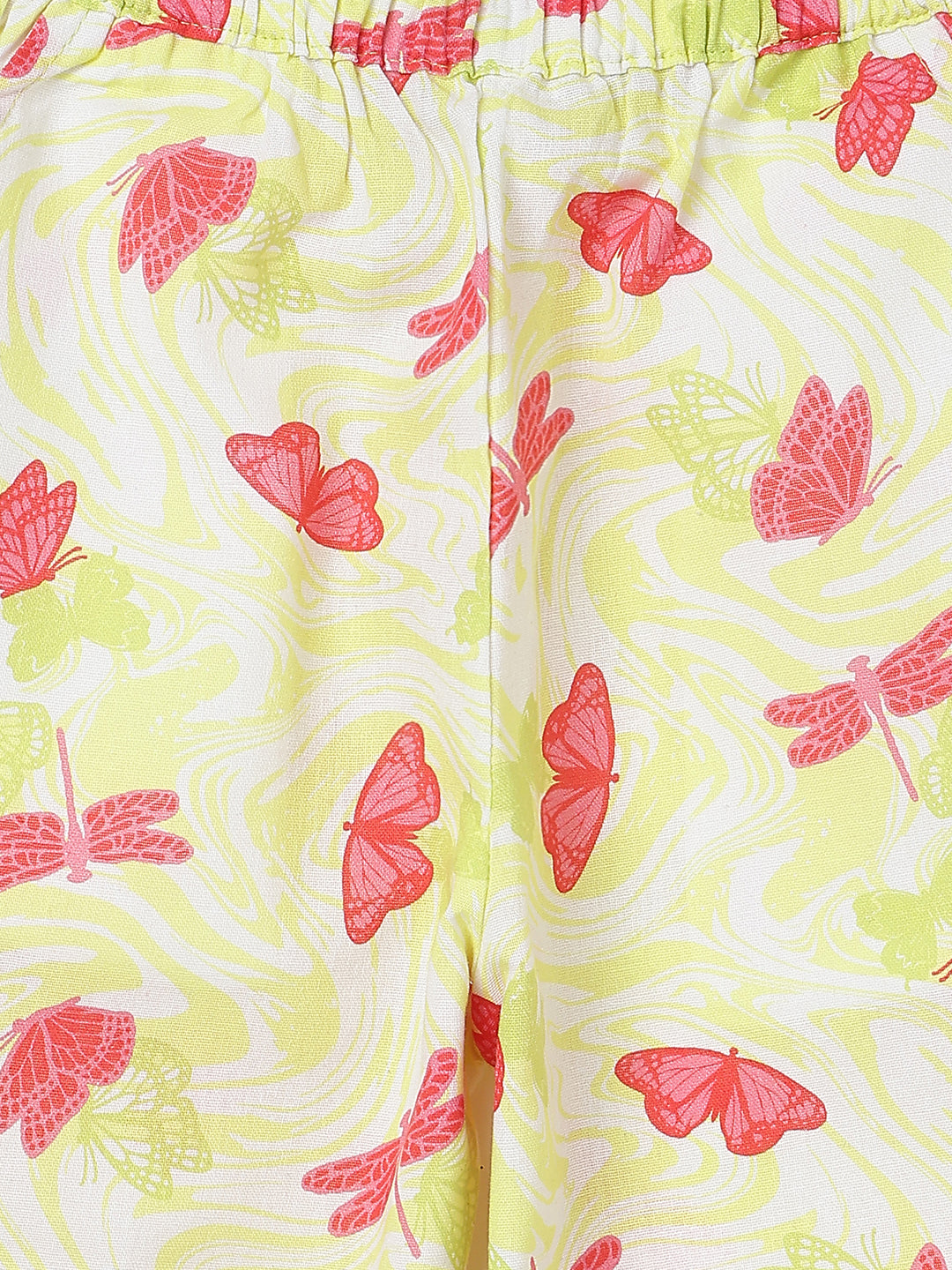 Girls Yellow Printed Top & Palazzo Co-ords Set