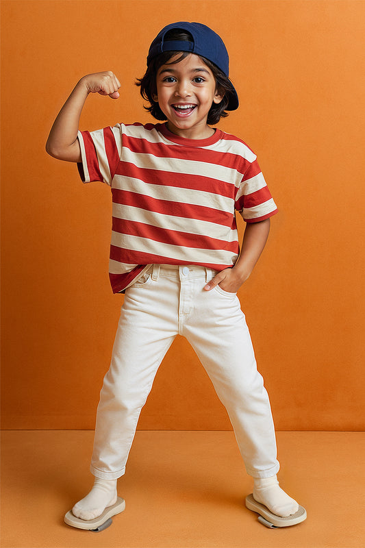 Boys White Slim Fit Jeans