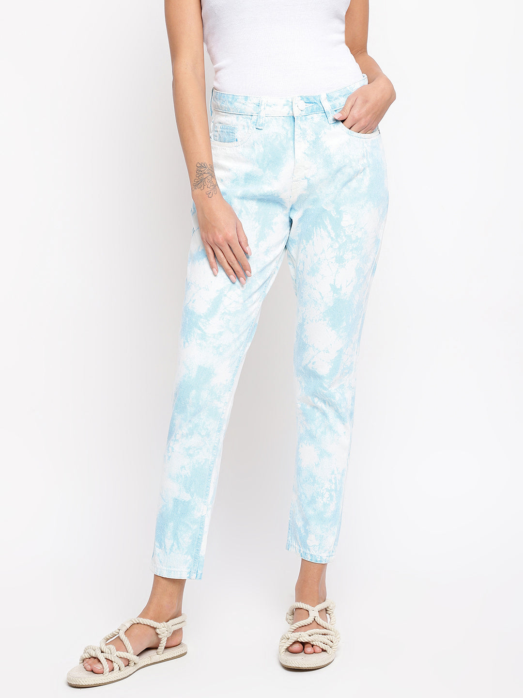 Women Tie & Dye Mom Fit Jeans
