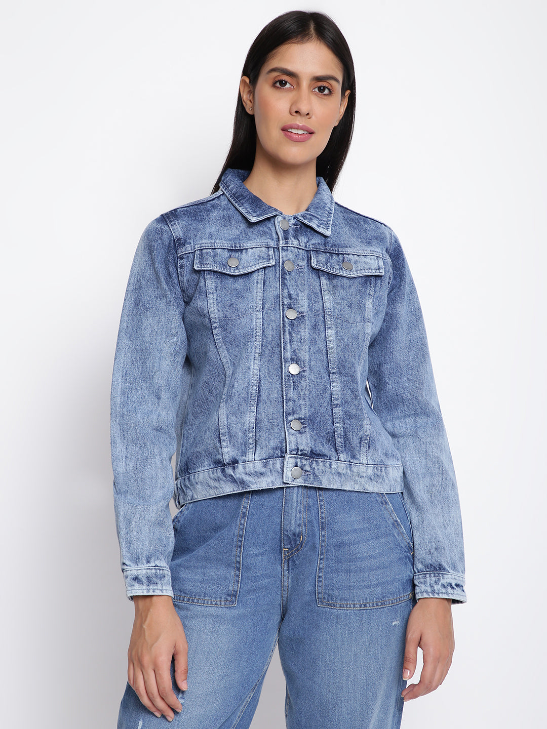 Women Mid Blue Denim Jacket
