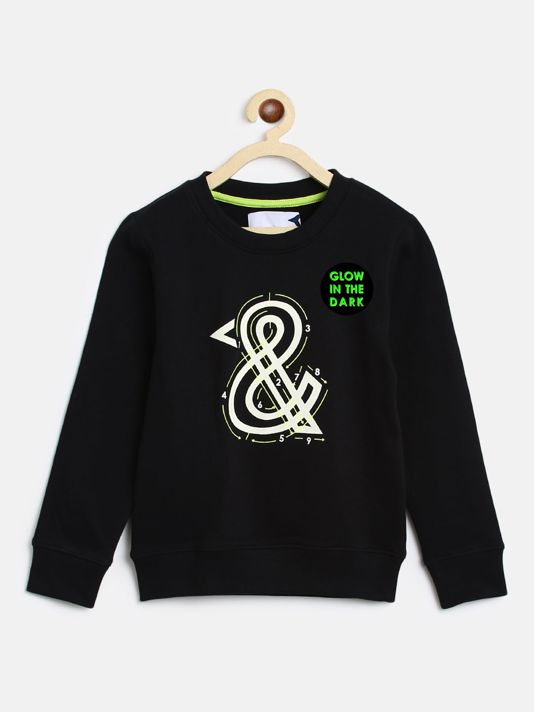 Boys Black Printed Sweatshirt