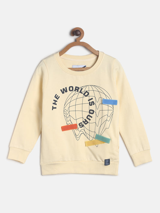 Boys Off White Printed Sweatshirt
