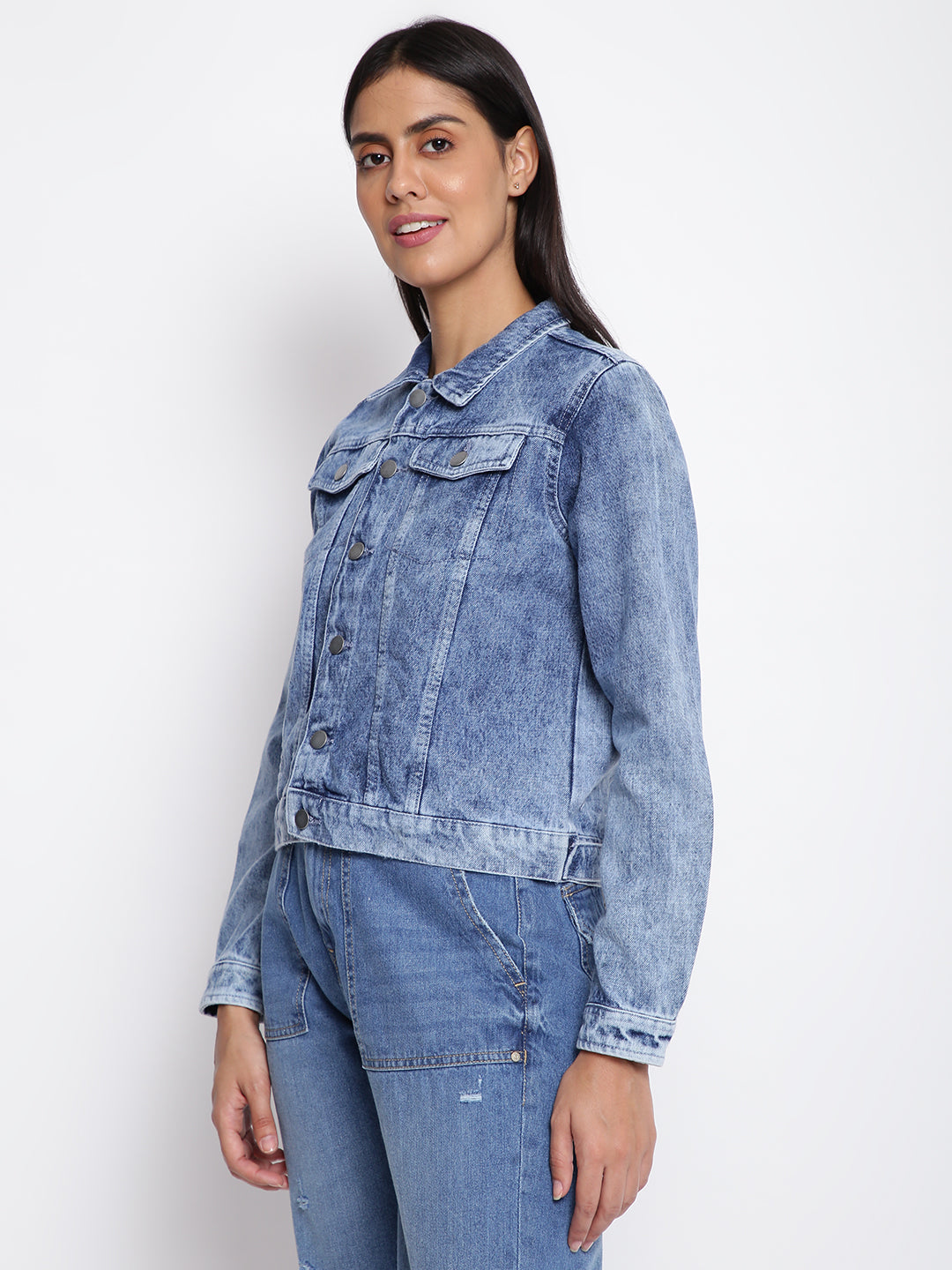 Women Mid Blue Denim Jacket