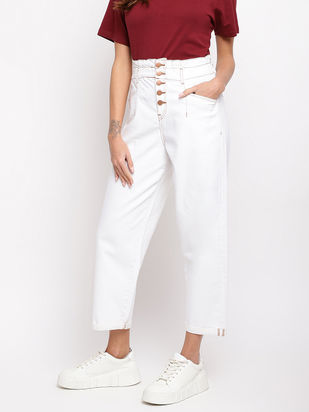 Women White Denim Jeans