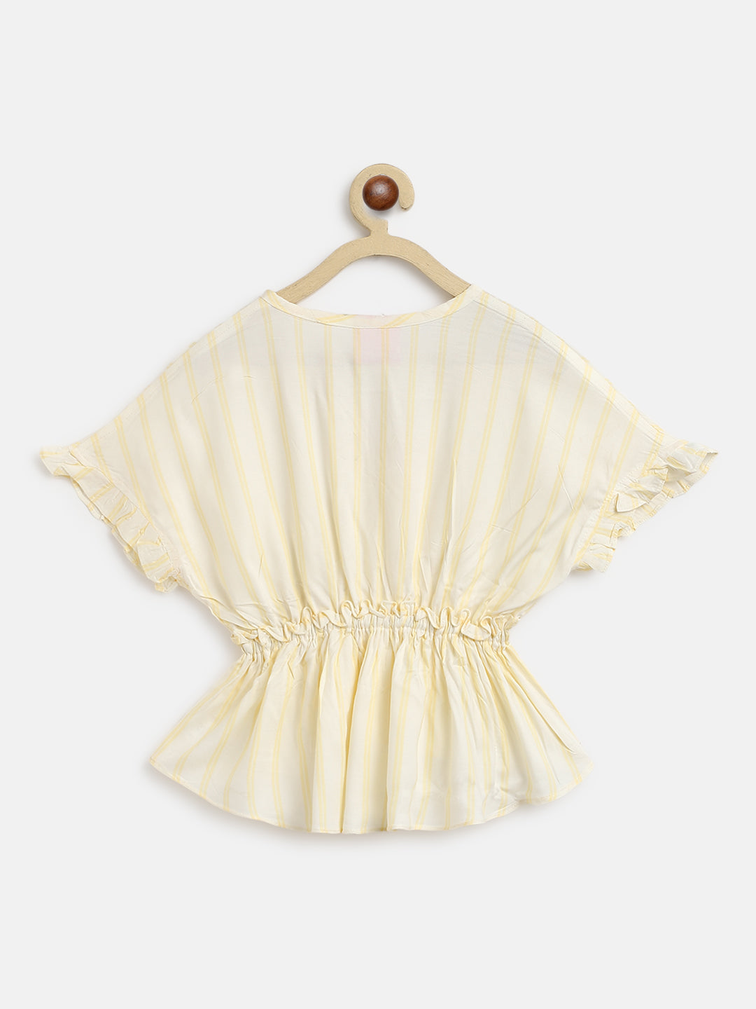 Girls Cream Dobby Weave Top