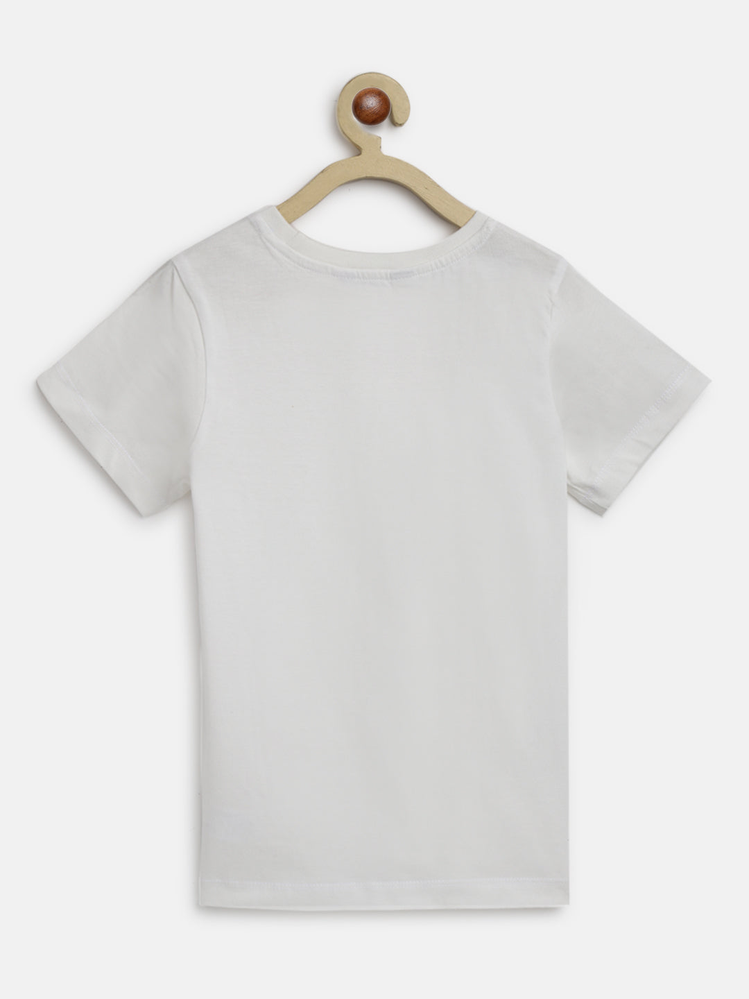 Boys White Solid Cotton T-Shirt