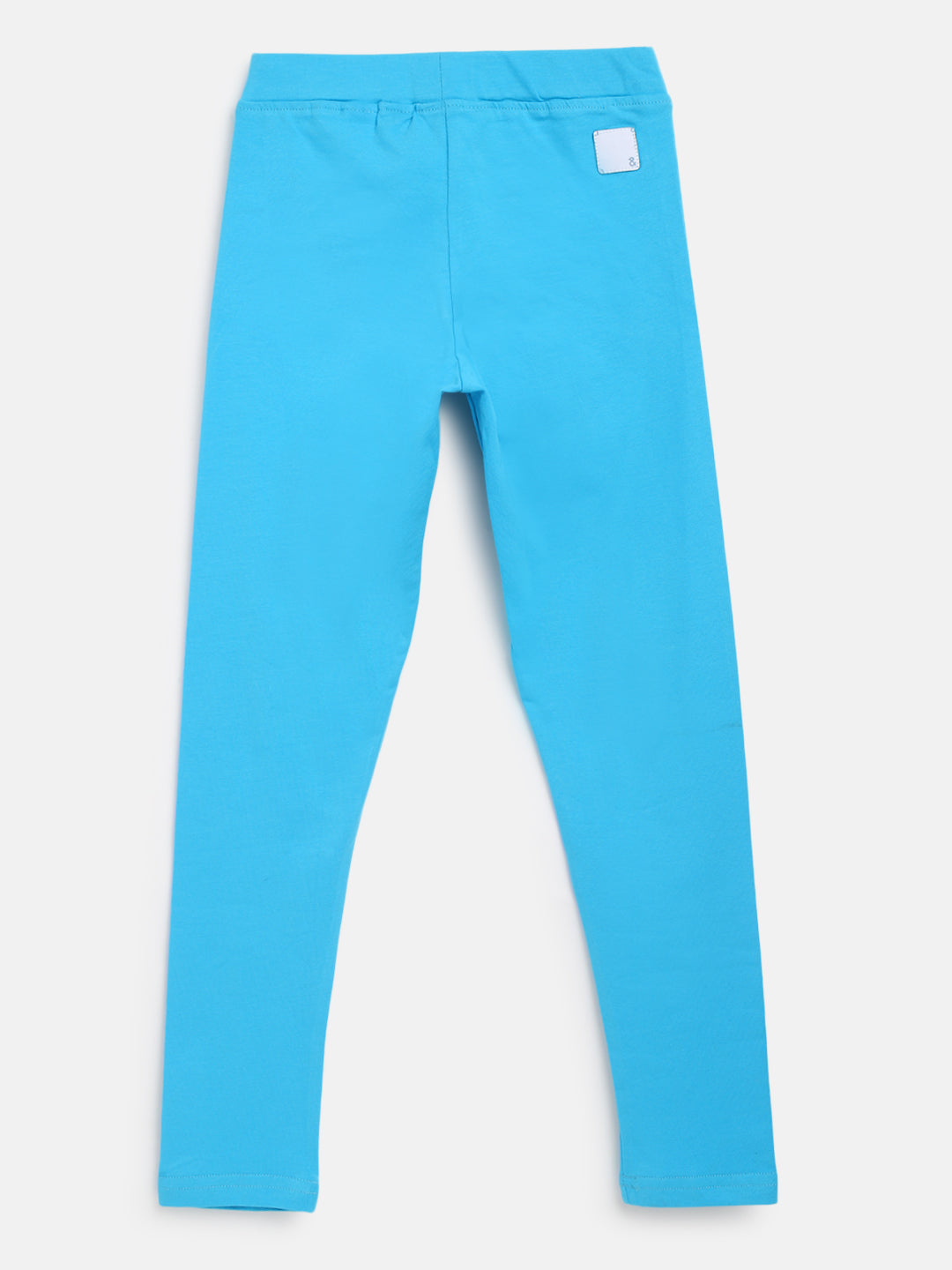 Girls Sky Blue Cotton Leggings