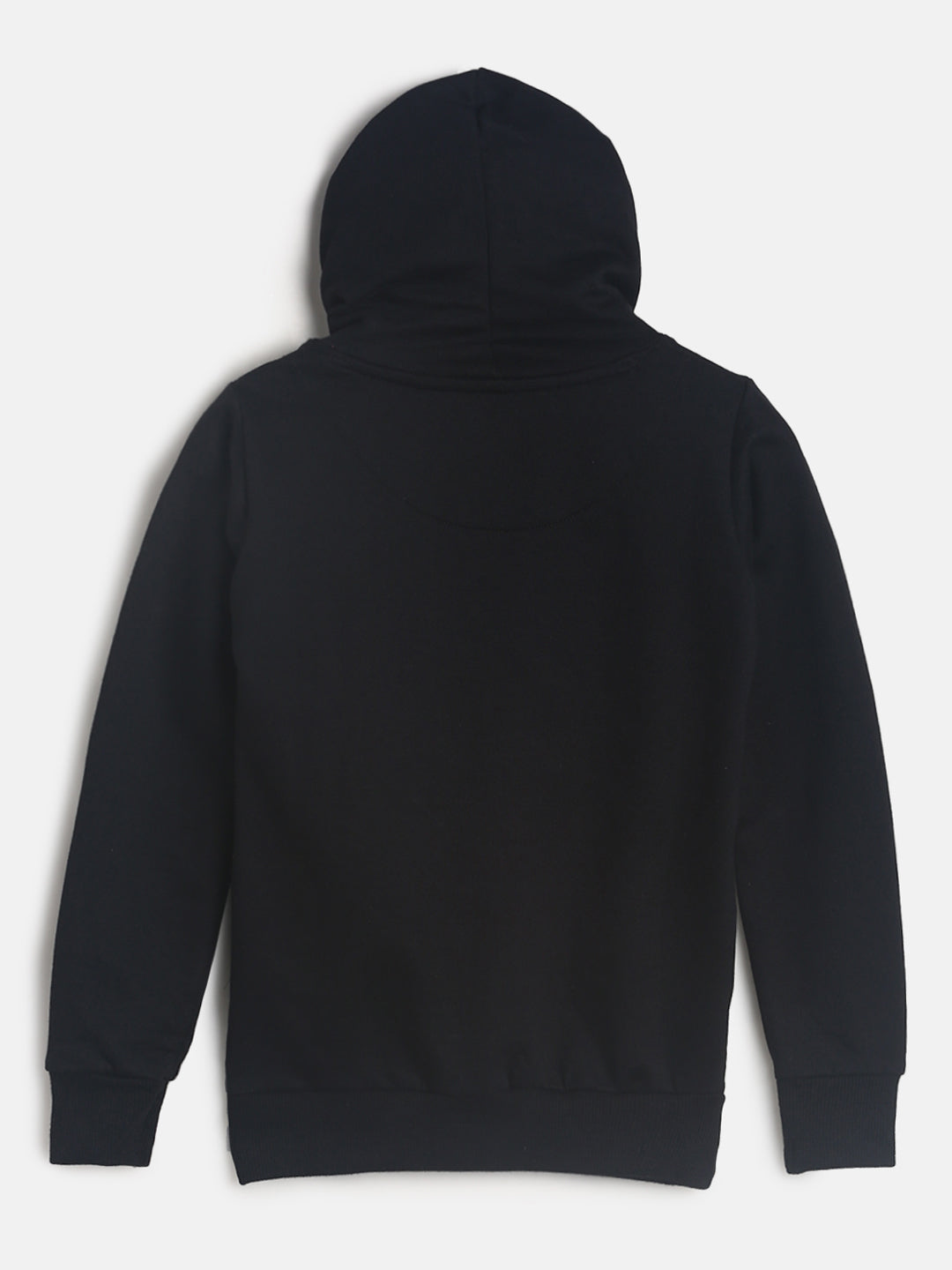 Girls Black Patched Sweatshirt With Hood