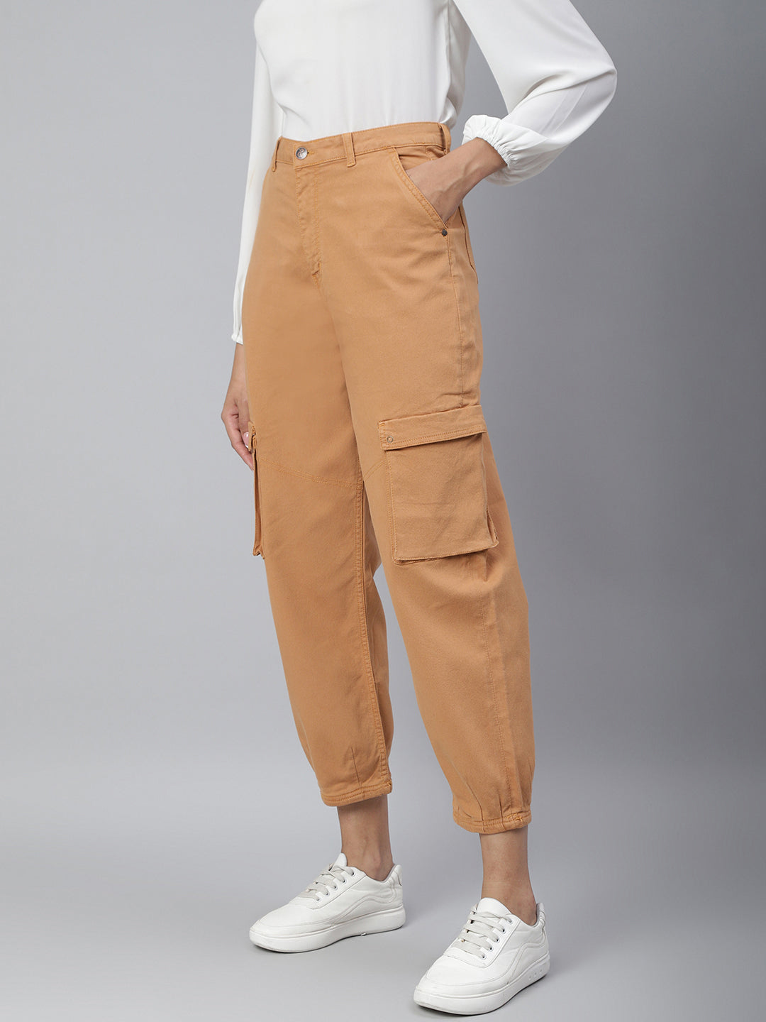 Women Rust Cotton Cargo