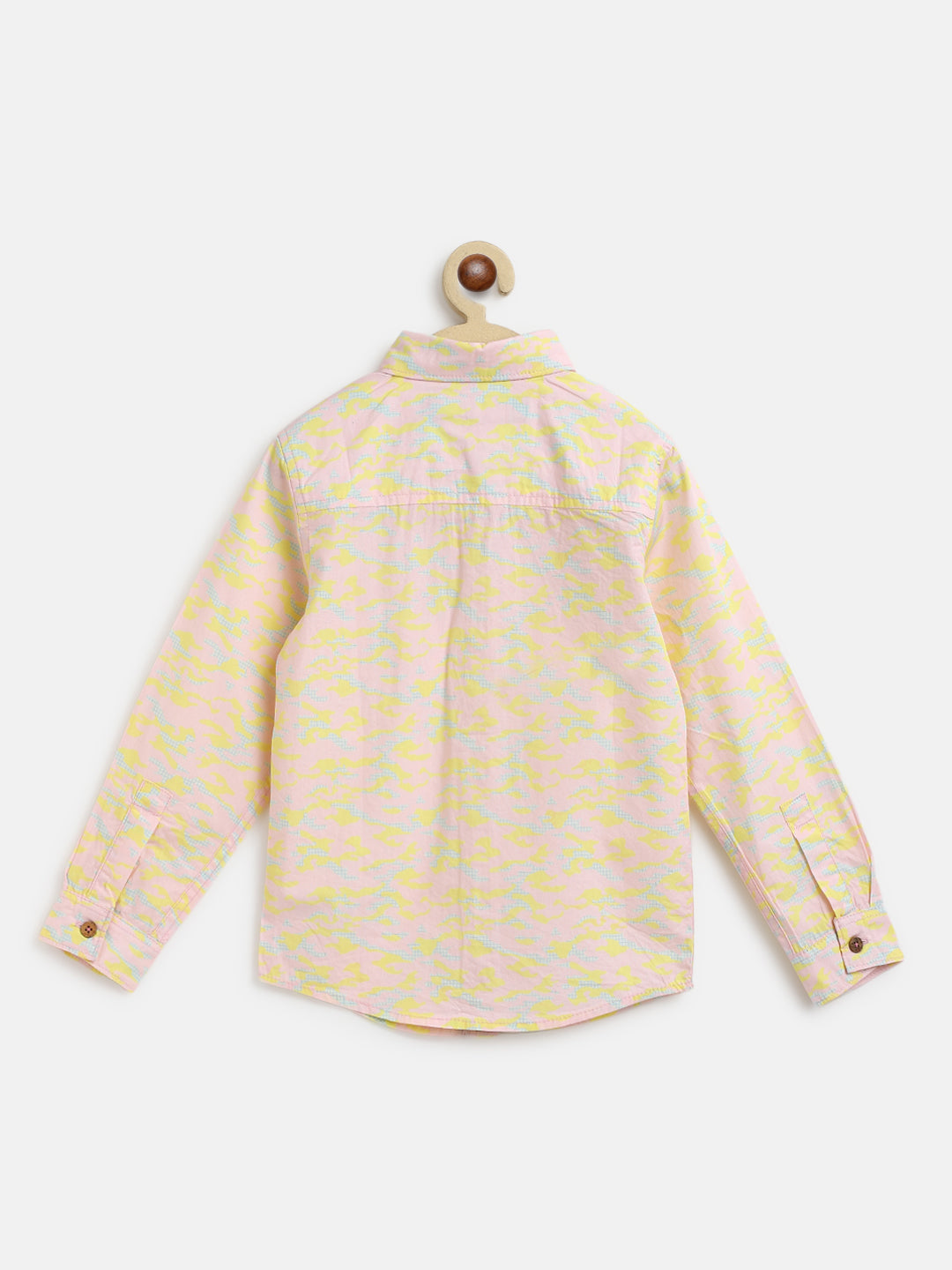 Boys Lime Yellow Printed Shirt