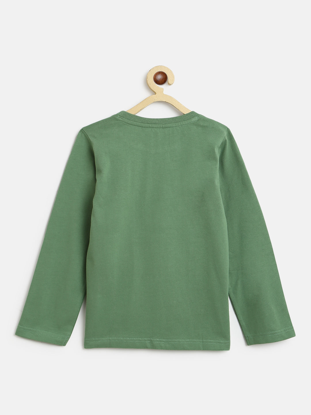 Boys Olive Printed T-Shirt