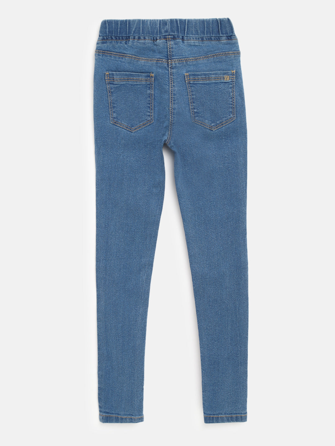 Girls Blue Washed Jeggings