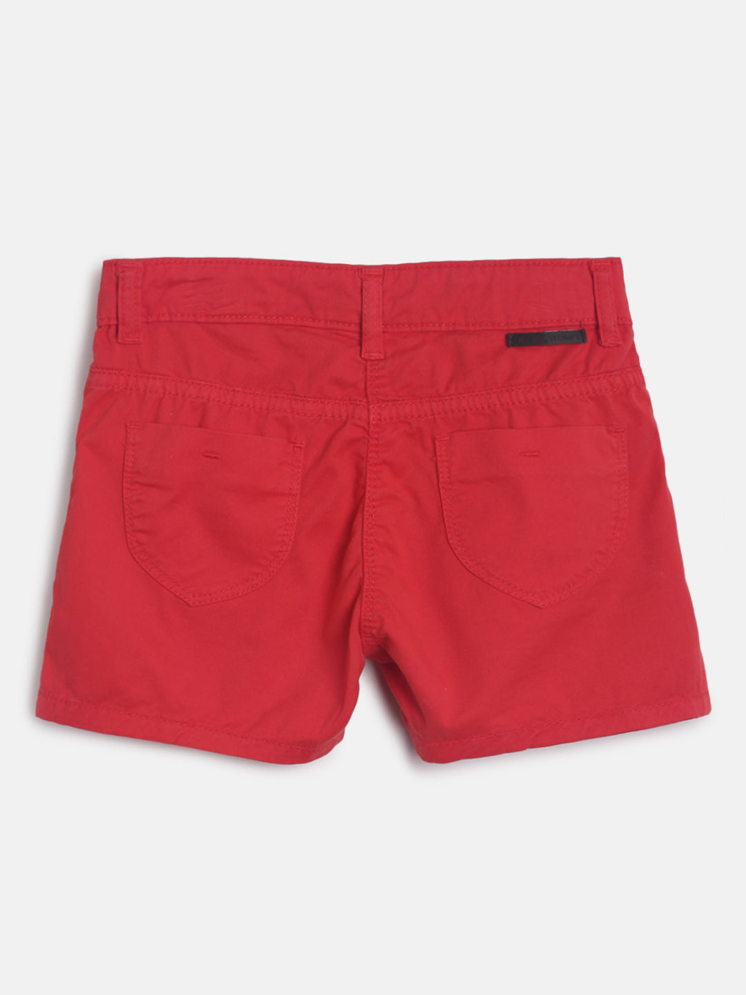 Girls Regular Fit Red Side Tape Details Cotton Shorts