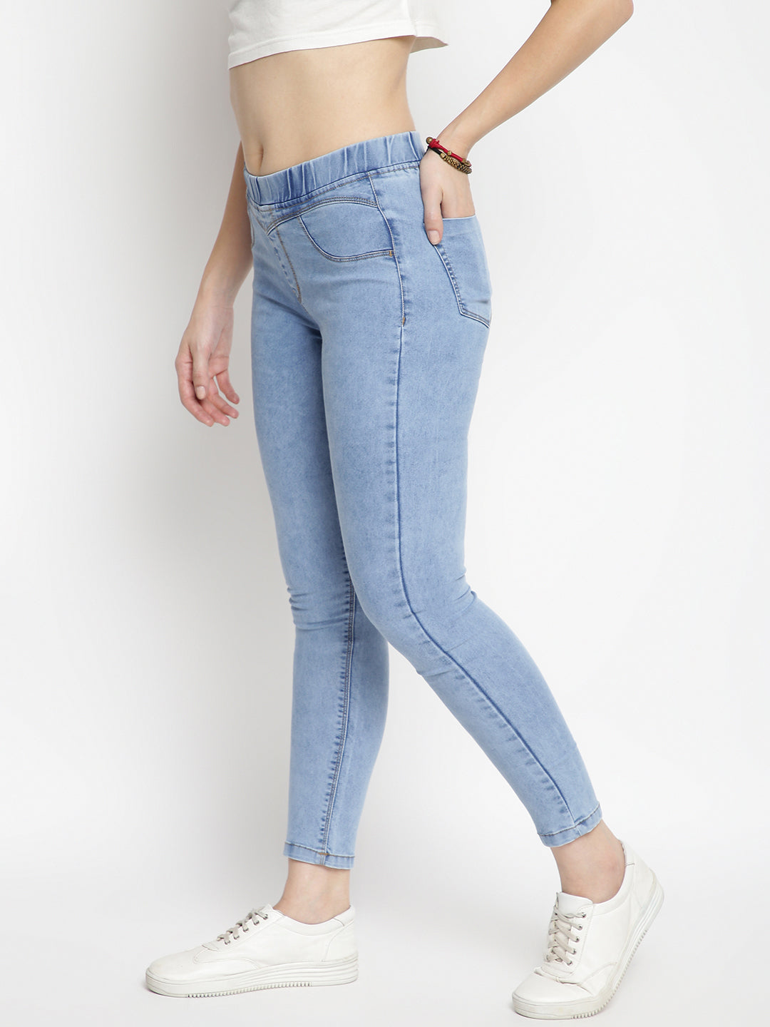 Women Light Blue Slim Fit Denim Jegging