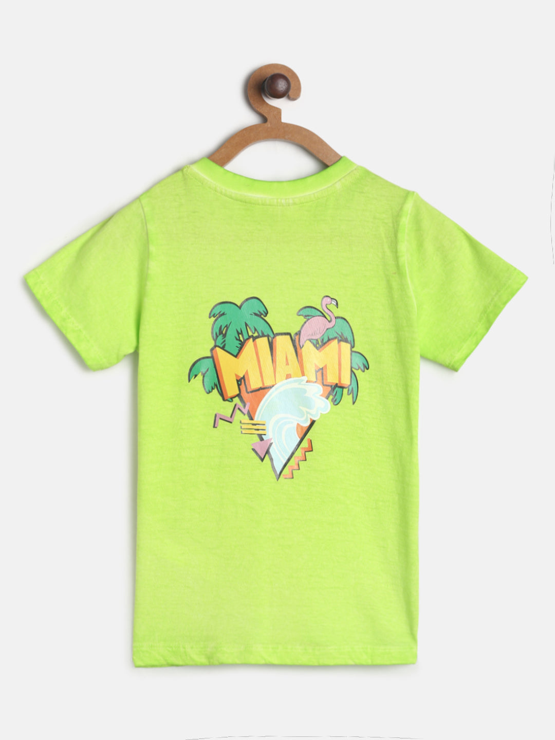 Boys Neon Green Cotton T-shirt