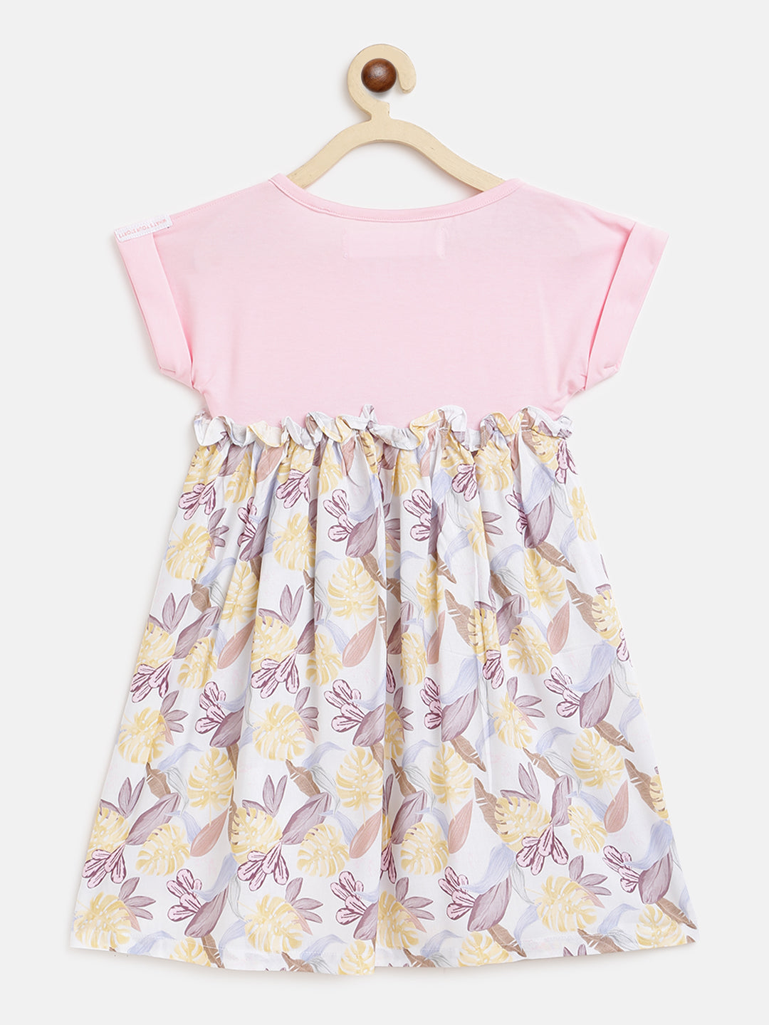 Girls Multicolored Leaf Printed Dress
