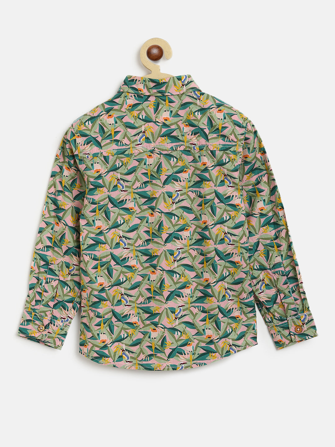 Boys Leaf Printed Cotton Shirt