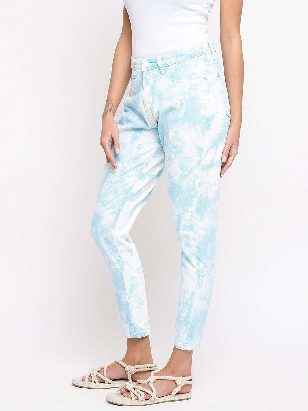 Women Tie & Dye Mom Fit Jeans