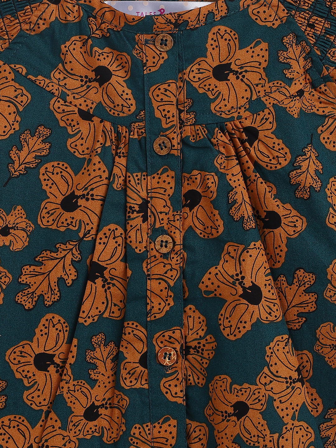 Girls Mustard Floral Print Top