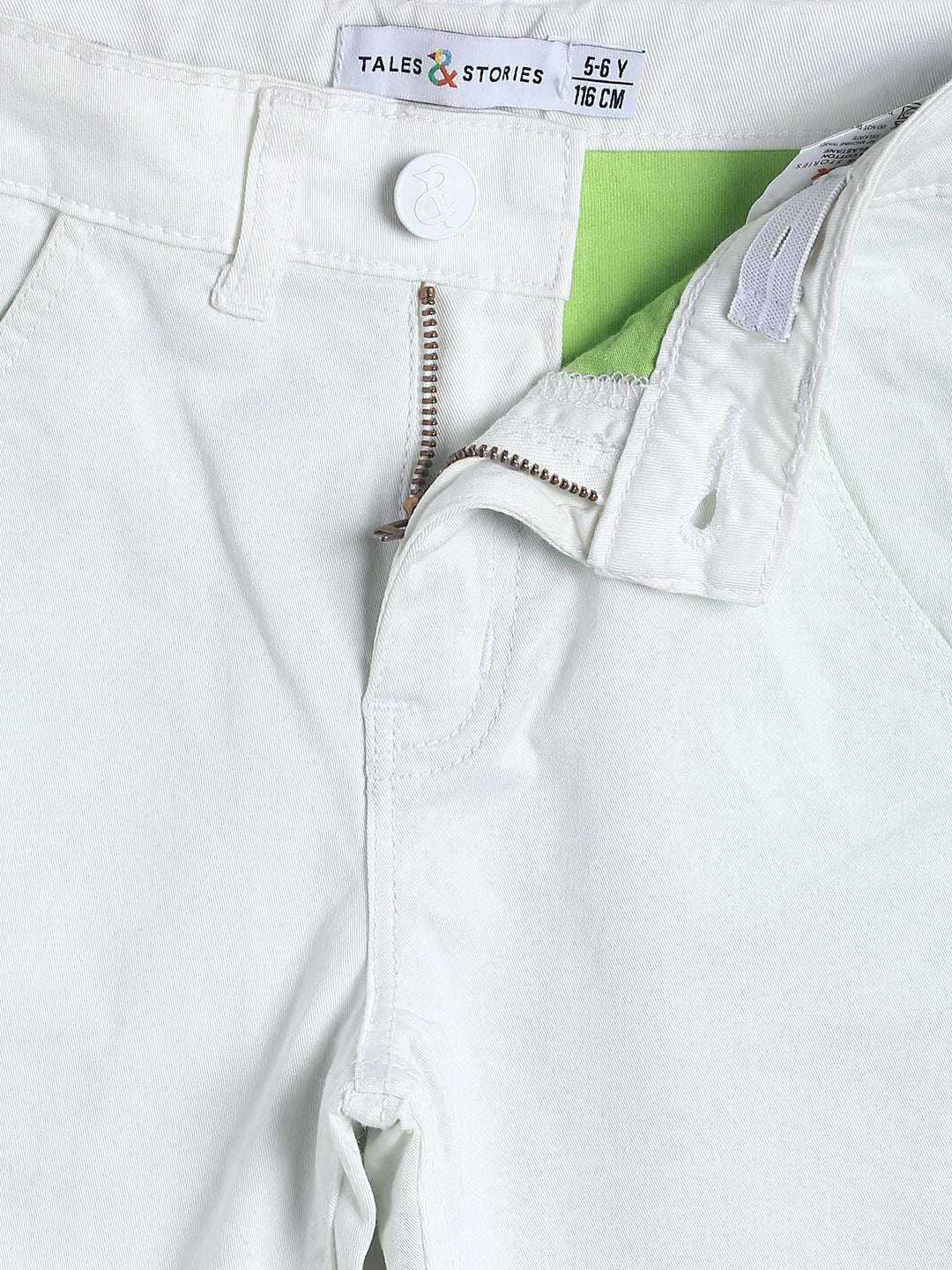 Boys White Slim Fit Cotton Trouser